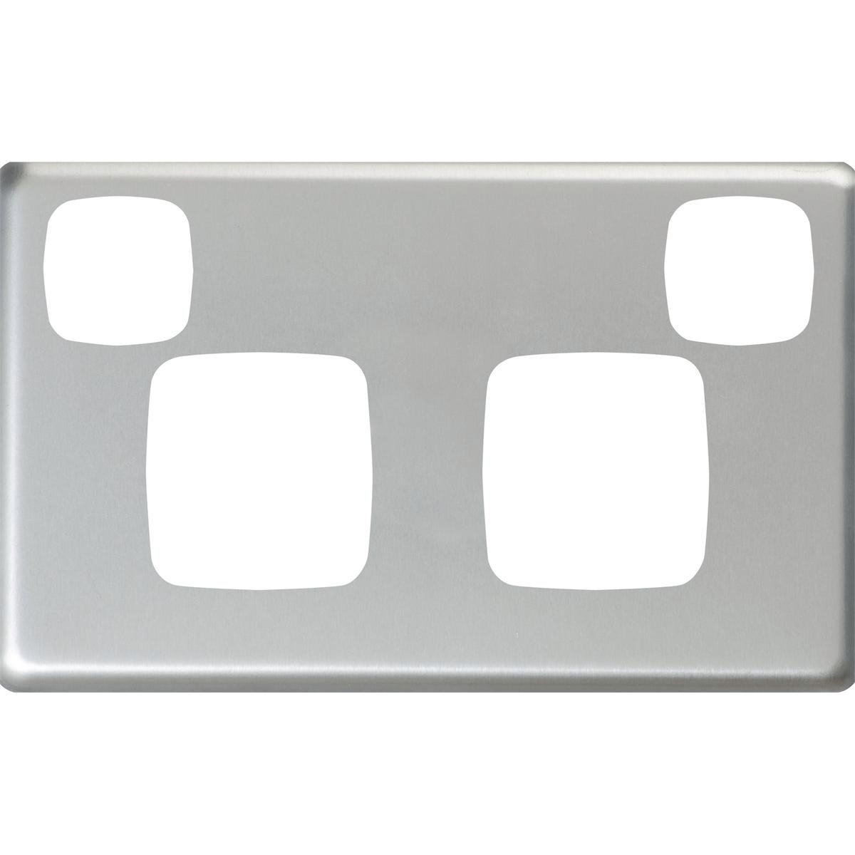 HPM EXCEL Double Powerpoint Coverplate Matt Silver CDXL777PLMS