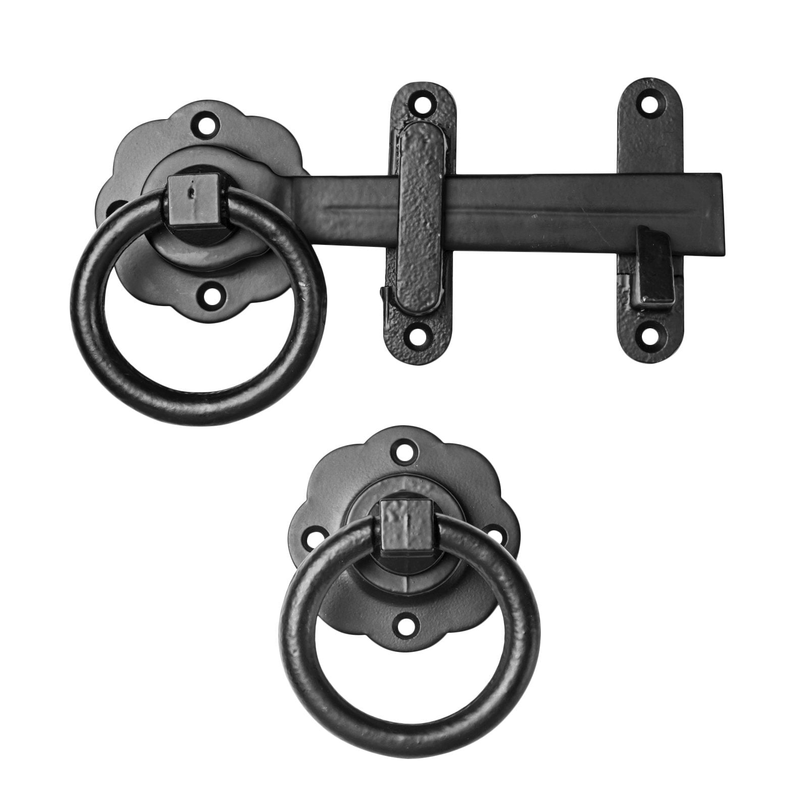 Pinnacle Smooth Black Steel Gate Ring Latch