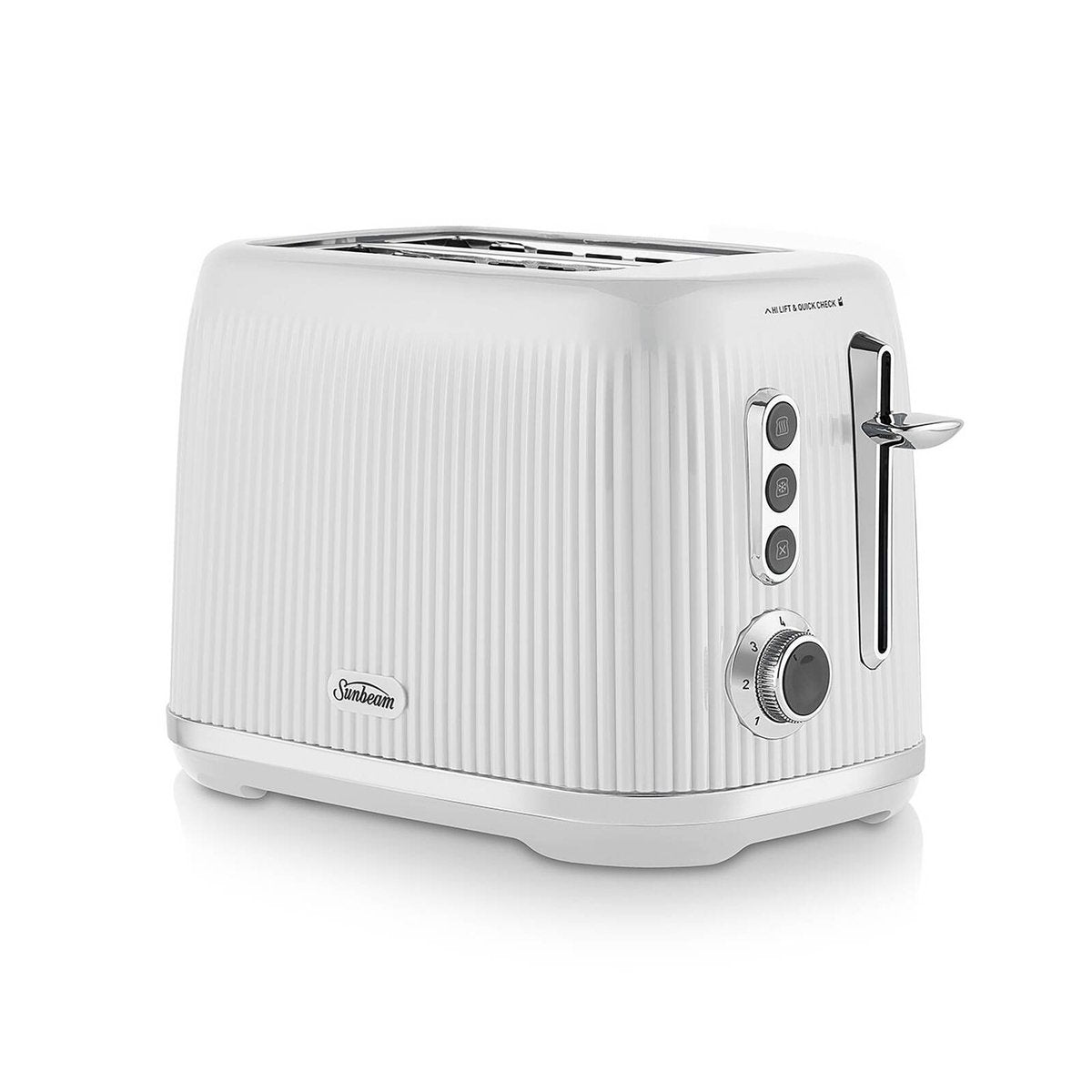 Sunbeam White Brightside 2 Slice Toaster - 327mm x 225mm x 206mm - Even Toasting - SuperSaverAU - view 3