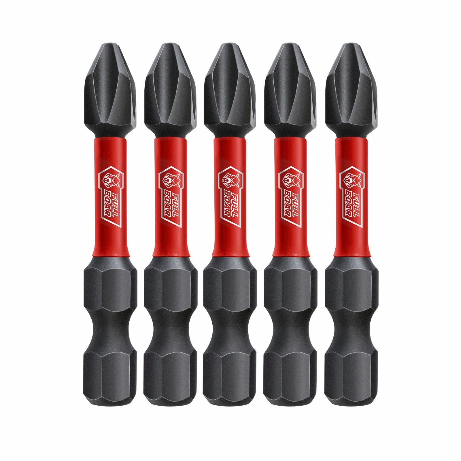 Full Boar PH2 x 50mm S2 Steel Impact Torsion Bit - 5 Pack