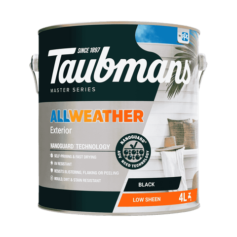 Taubmans 4L Black Low Sheen All Weather Exterior Paint