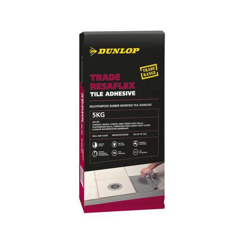 Dunlop 5kg Trade Resaflex Tile Adhesive - Rubber Modified - C2S1 - Indoor Outdoor - SuperSaverAU - view 1