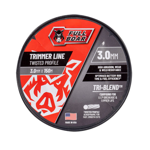 Full Boar 3.0mm x 150m Twisted Profile Trimmer Line - Bulk Whipper Snipper Cord