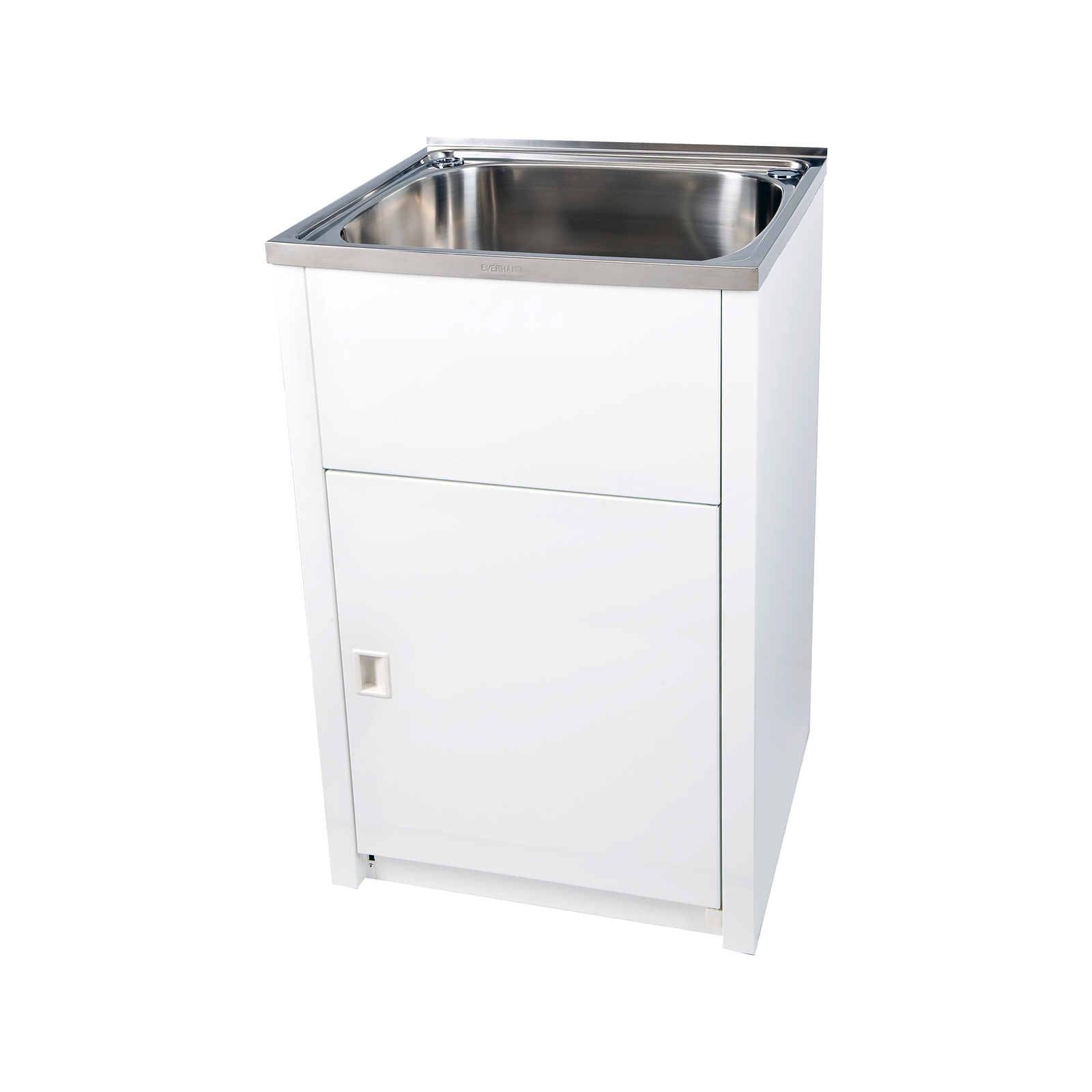 Everhard 45L Laundry Unit Stainless Steel Bowl Galvanised Cabinet - White