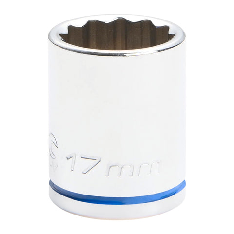 Kincrome 17mm 3/8" Drive Shallow Socket - 12 Point, Chrome Vanadium Steel