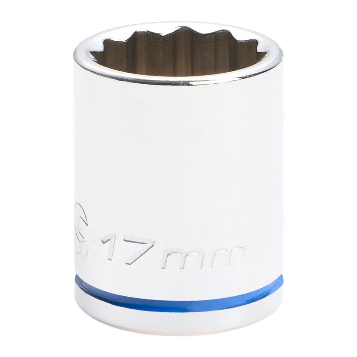 Kincrome 17mm 3/8" Drive Shallow Socket - 12 Point, Chrome Vanadium Steel