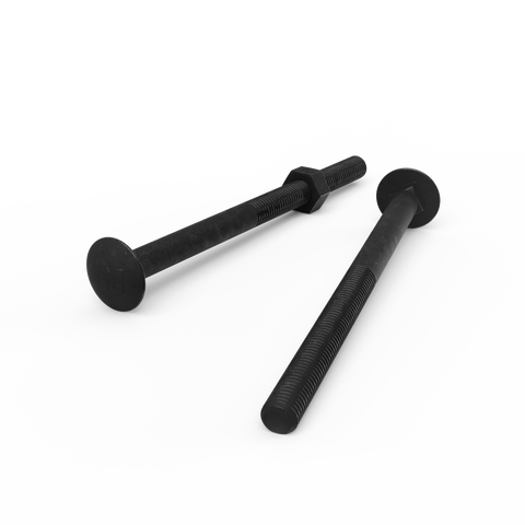 ZENITH M10 x 150mm Hot Dipped Galvanised Black Cup Head Bolt And Nut