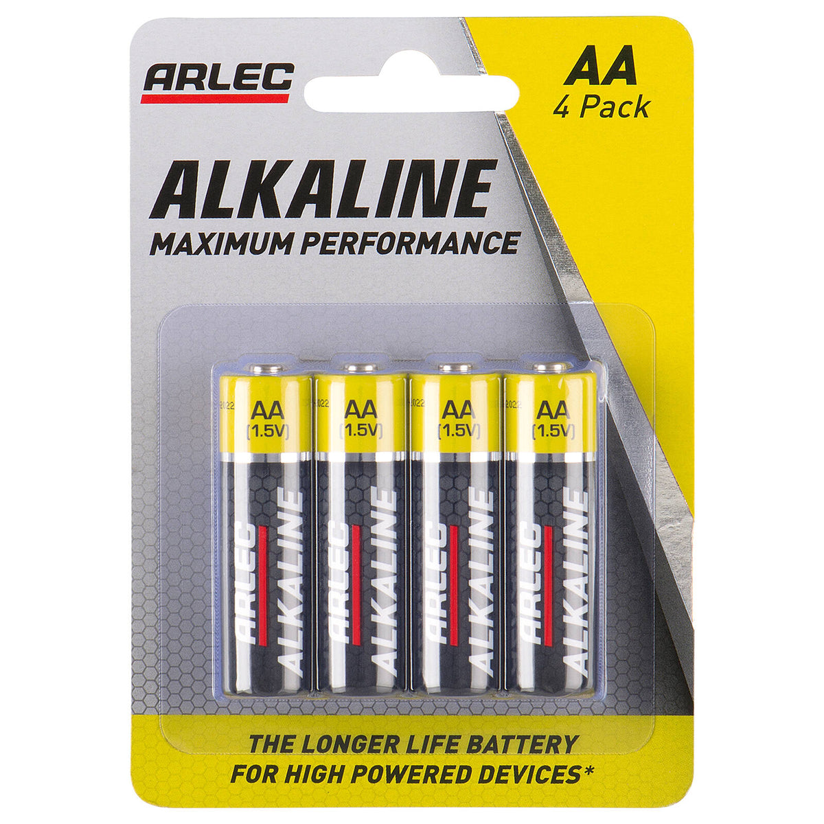 Arlec AA 1.5V Alkaline Batteries 4 Pack Long Lasting General Purpose