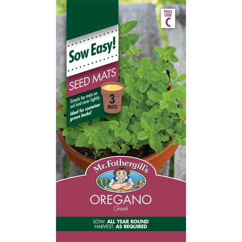 Mr Fothergill's Oregano Seed Mat, Easy-Grow Aromatic Herb, Sun or Part Shade