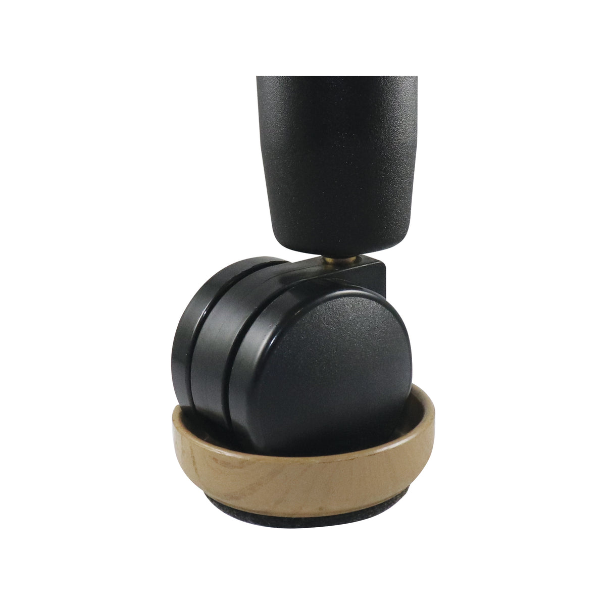 Surface Gard 66mm Dark Wood Effect Round Felt Base Castor Cups - 4 Pack
