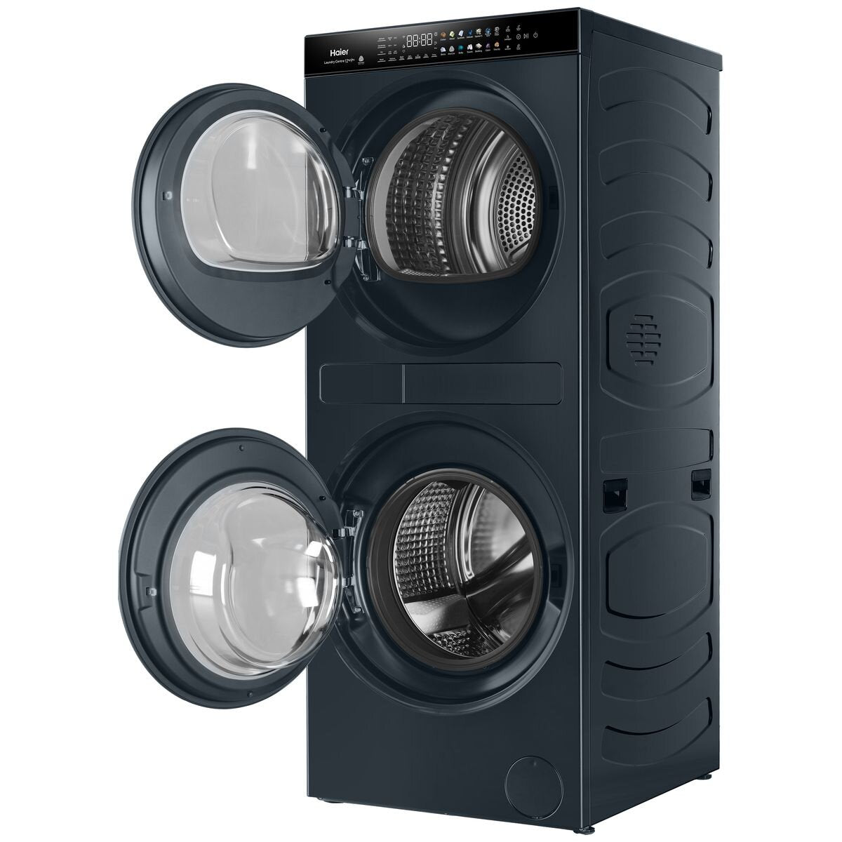 Haier 12kg + 9kg Series 600 Laundry Centre - Stacked Washer and Heat Pump Dryer - Black - HLC1290CTB2