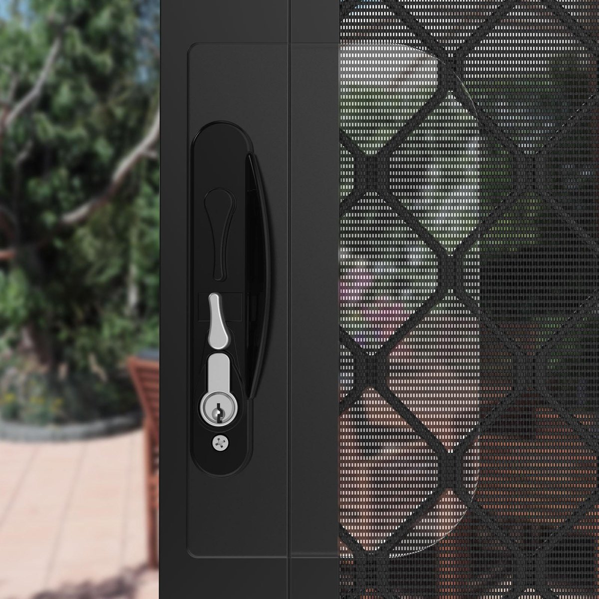 Rolltrak Black Sliding Screen Door Lock - 45mm Alloy - Durable Design - SuperSaverAU - view 4