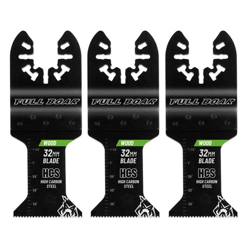 Full Boar Wood Flush Cut Multi Tool Blade 3 Pack - 32mm - High Carbon Steel - SuperSaverAU - view 1