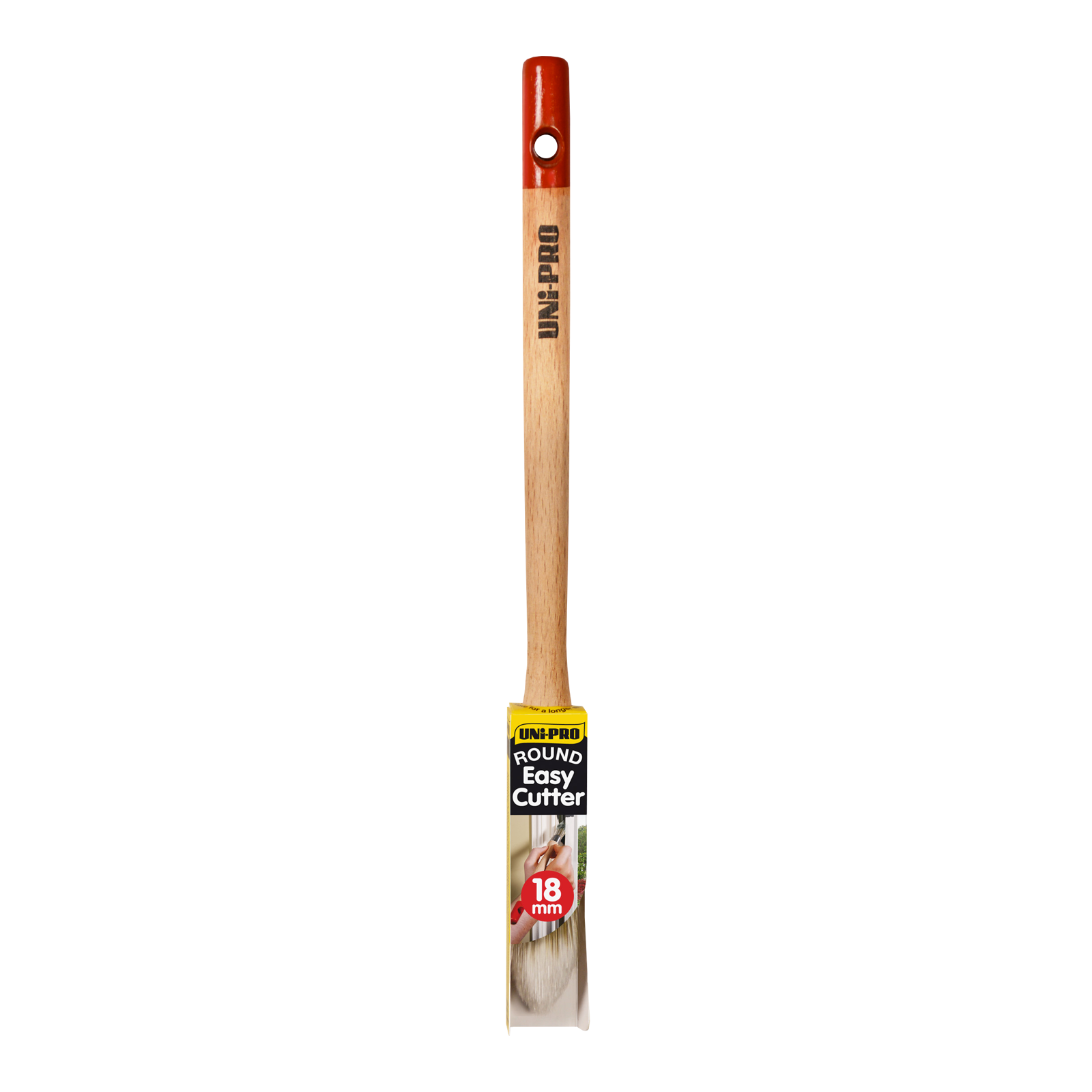 Uni-Pro 18mm Easy Cutter Paint Brush Round Timber Handle Stainless Ferrule