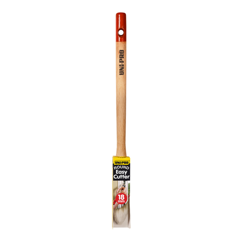 Uni-Pro 18mm Easy Cutter Paint Brush Round Timber Handle Stainless Ferrule