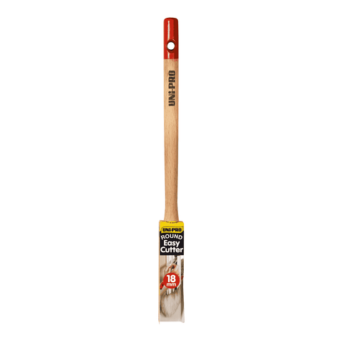 Uni-Pro 18mm Easy Cutter Paint Brush Round Timber Handle Stainless Ferrule