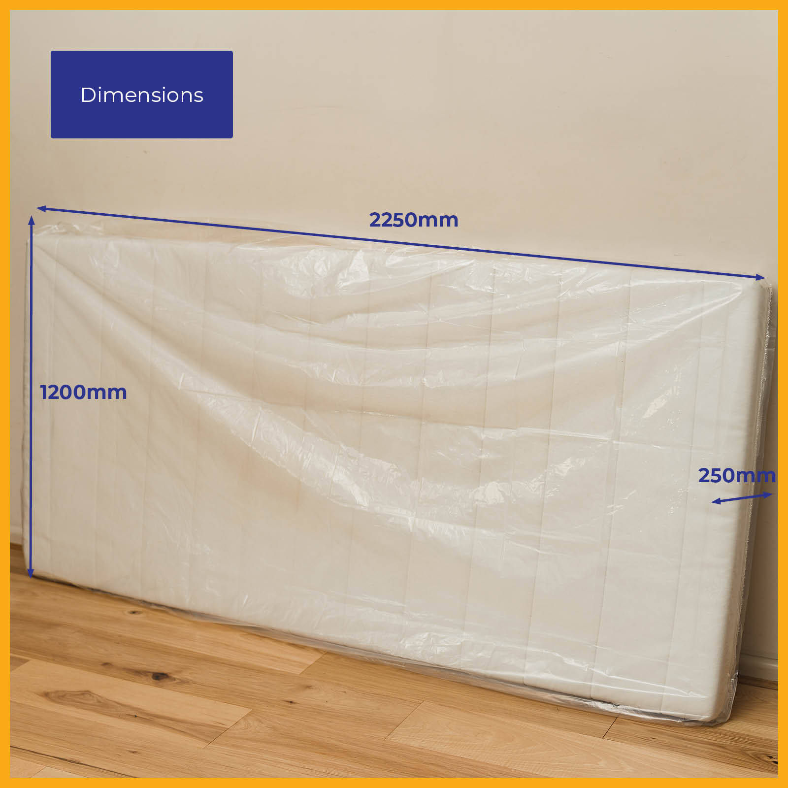 Packz Clear Plastic Single Mattress Cover 2250 x 1200 x 250mm