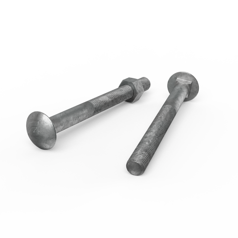 Zenith M12 x 130mm Hot Dip Galvanised Cup Head Bolts Nuts Each - SuperSaverAU - view 1
