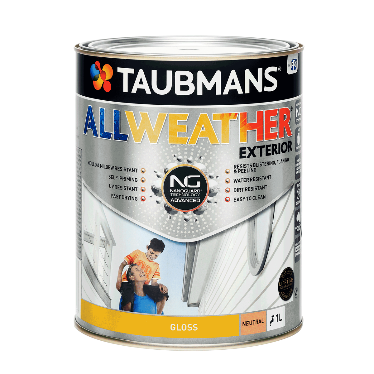 Taubmans 1L All Weather Exterior Paint - Neutral Gloss - Mould Resistant - SuperSaverAU - view 1