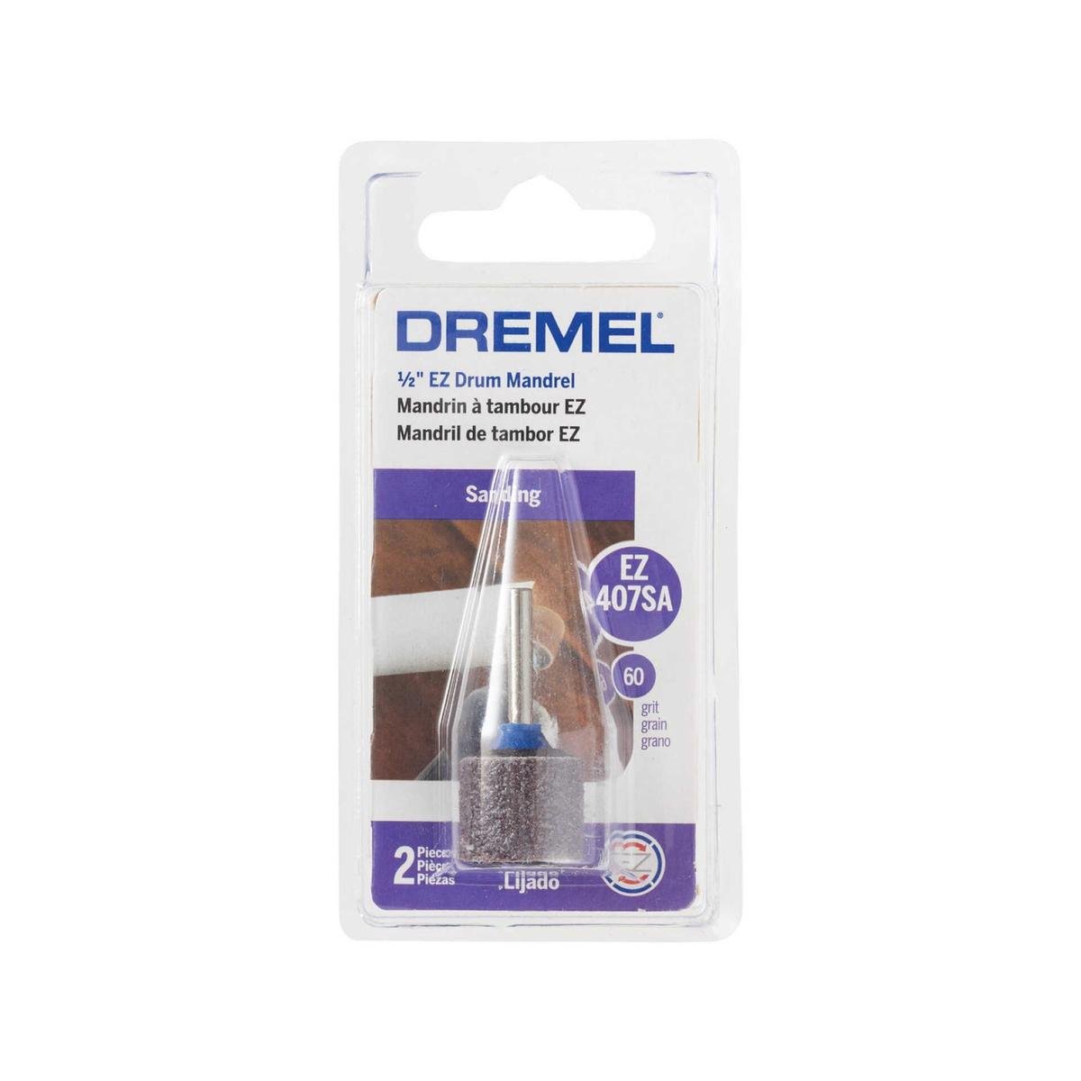 Dremel EZ Lock Sanding Drum Mandrel with 60 Grit Sanding Band (EZ407)
