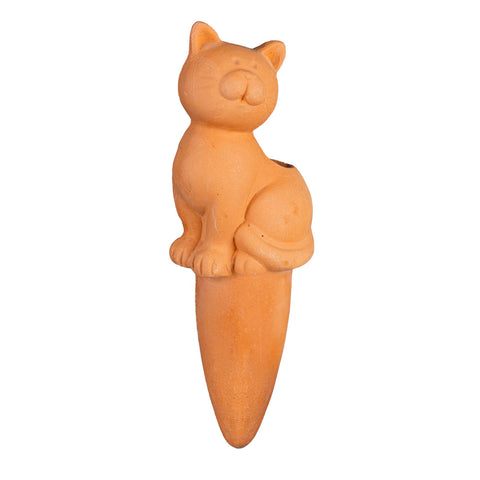 Northcote Pottery 14.6cm Terracotta Cat Self-Watering Garden Pot Reservoir Stake