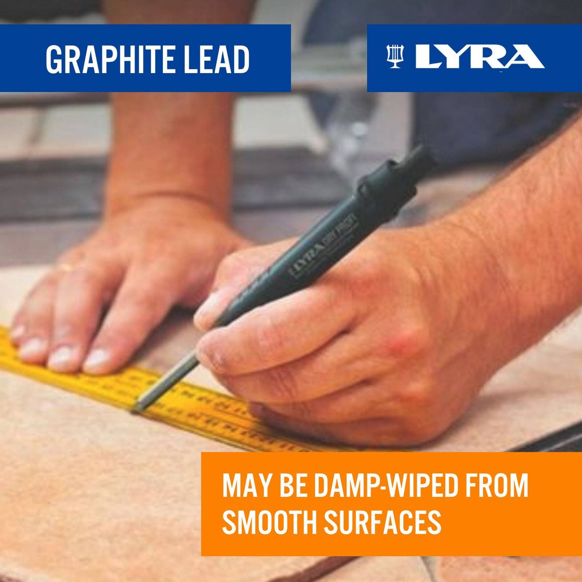 Lyra Carpenters Pencil with 12 Piece 2B Lead Refill Pack