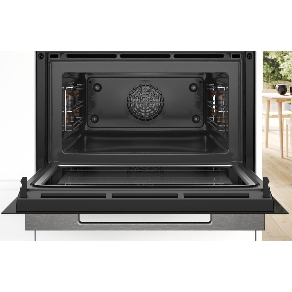 Bosch Series 8 built-in compact oven with microwave - 45L, air frying, Home Connect, black - CMG7241B1A