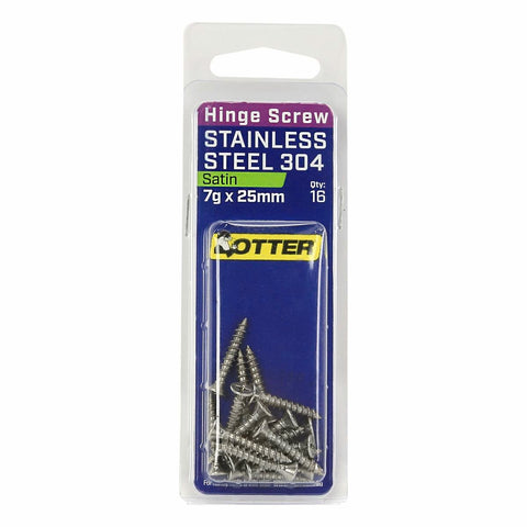 Otter 7 x 25mm Satin Stainless Steel 304 Hinge Screws 16 Pack - SuperSaverAU - view 1