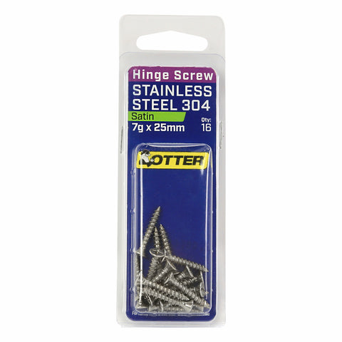 Otter 7 x 25mm Satin Stainless Steel 304 Hinge Screws - 16 Pack