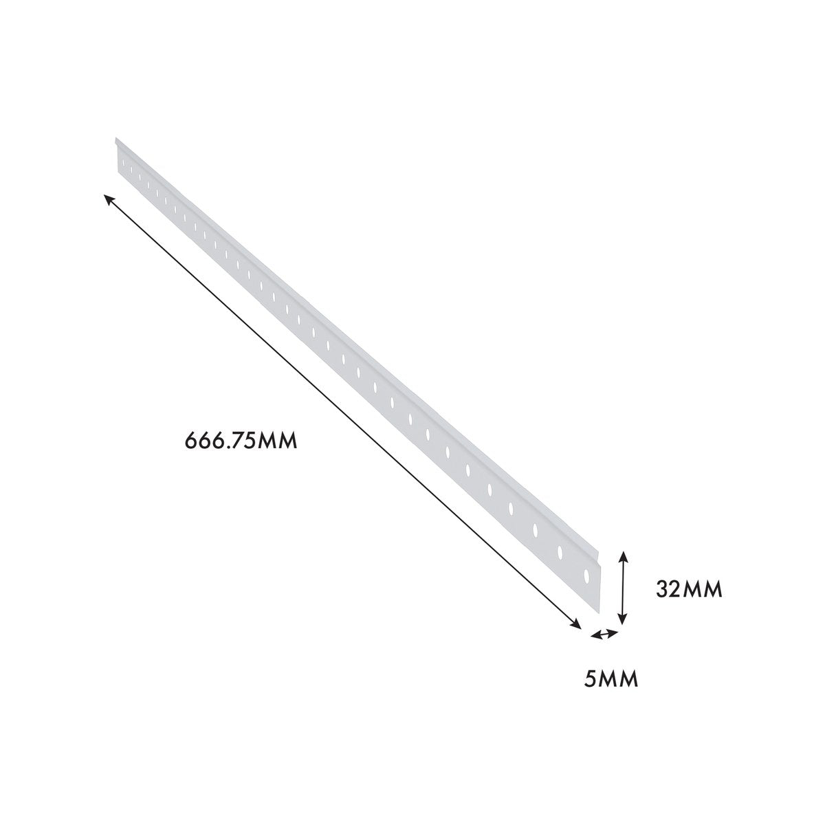 Flexi Storage Home Solutions White Double Slot Hang Track - 667mm Steel Wall Mount Rail