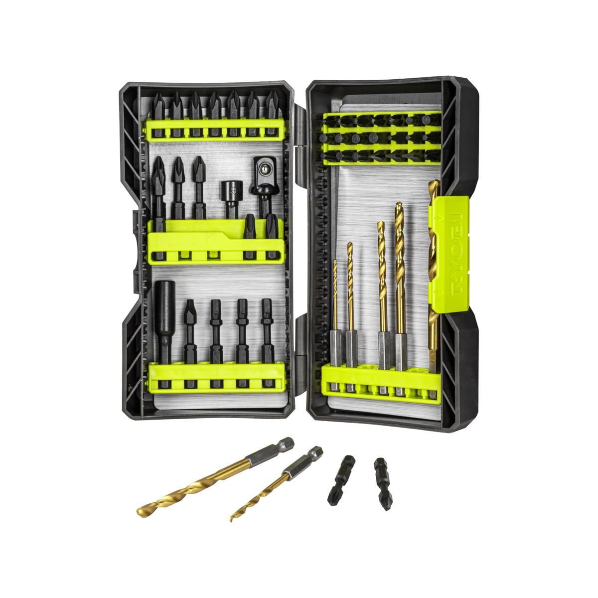 Ryobi 50 Piece Impact Drill and Drive Set - 225.4mm x 53mm x 254mm - Impact Absorption - SuperSaverAU - view 4