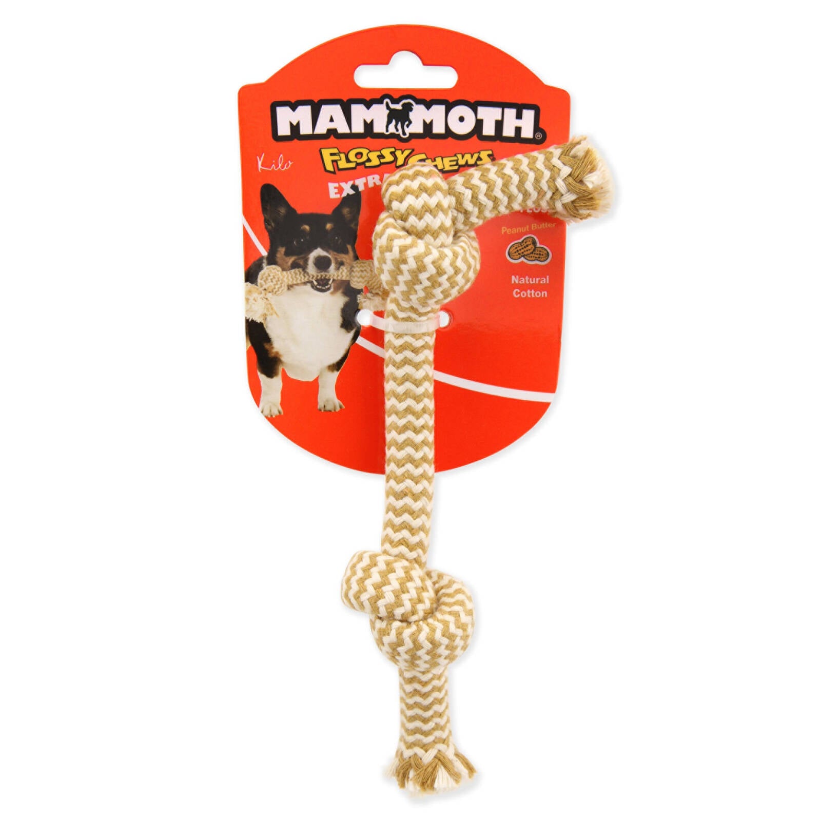 Mammoth 22cm Small Peanut Butter Rope Dog Toy in Cotton