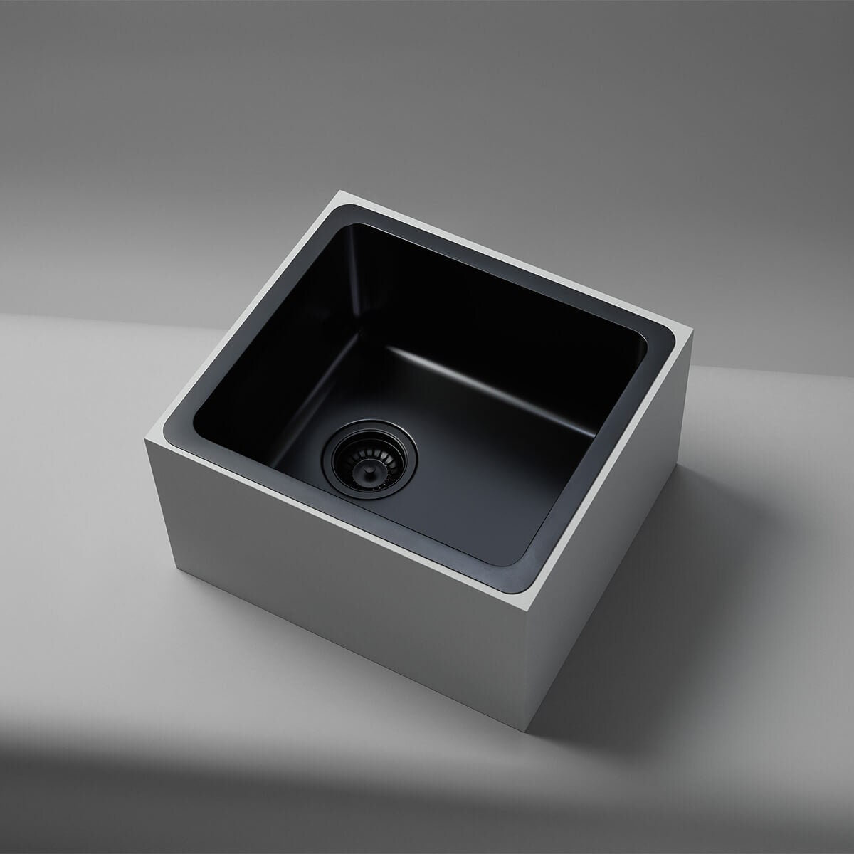 Titan kitchen sink - main bowl plus smaller bowl, black stainless steel, 18/10 grade - TSBS5228