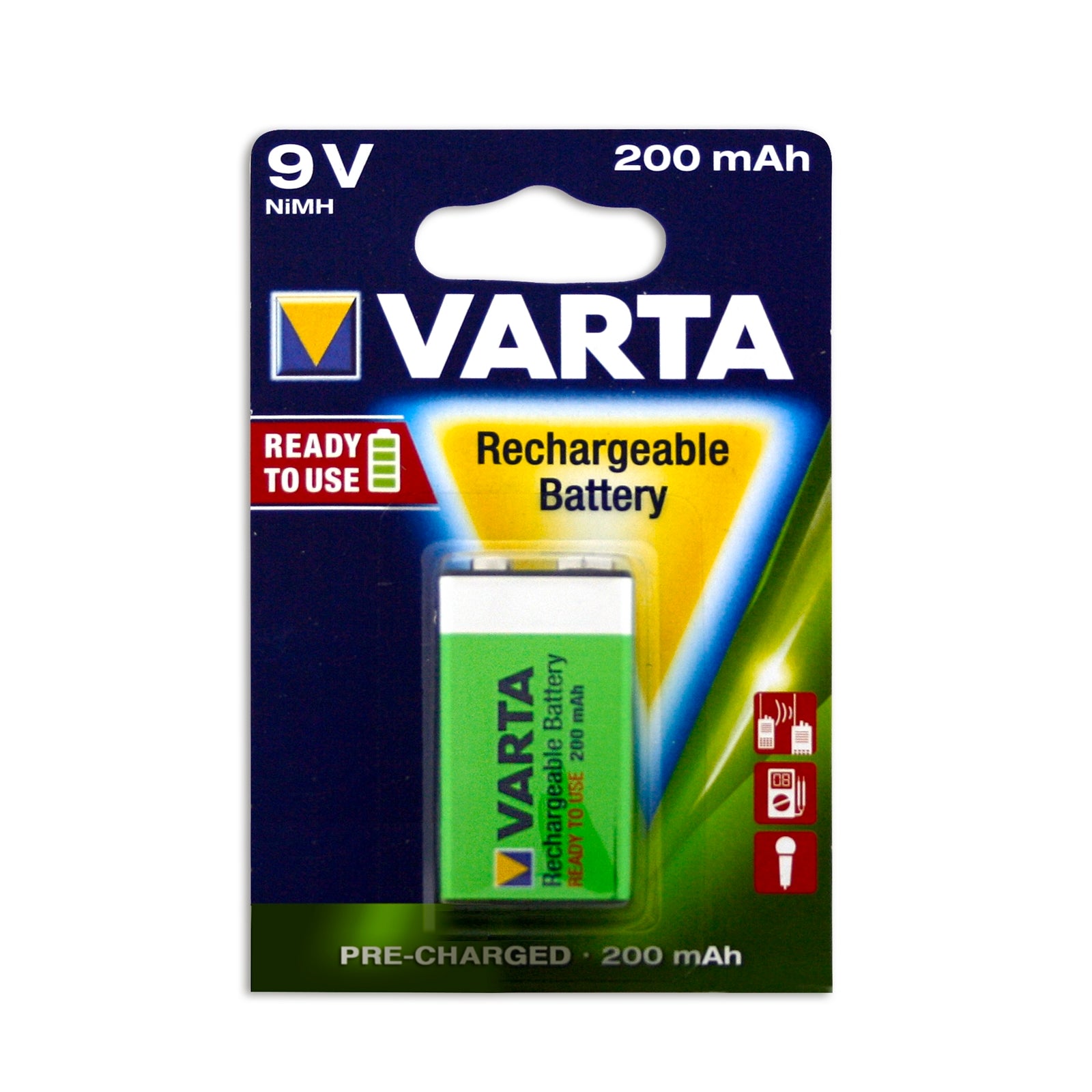 Varta NiMH Rechargeable 9V Battery 200mAh - 1 Pack