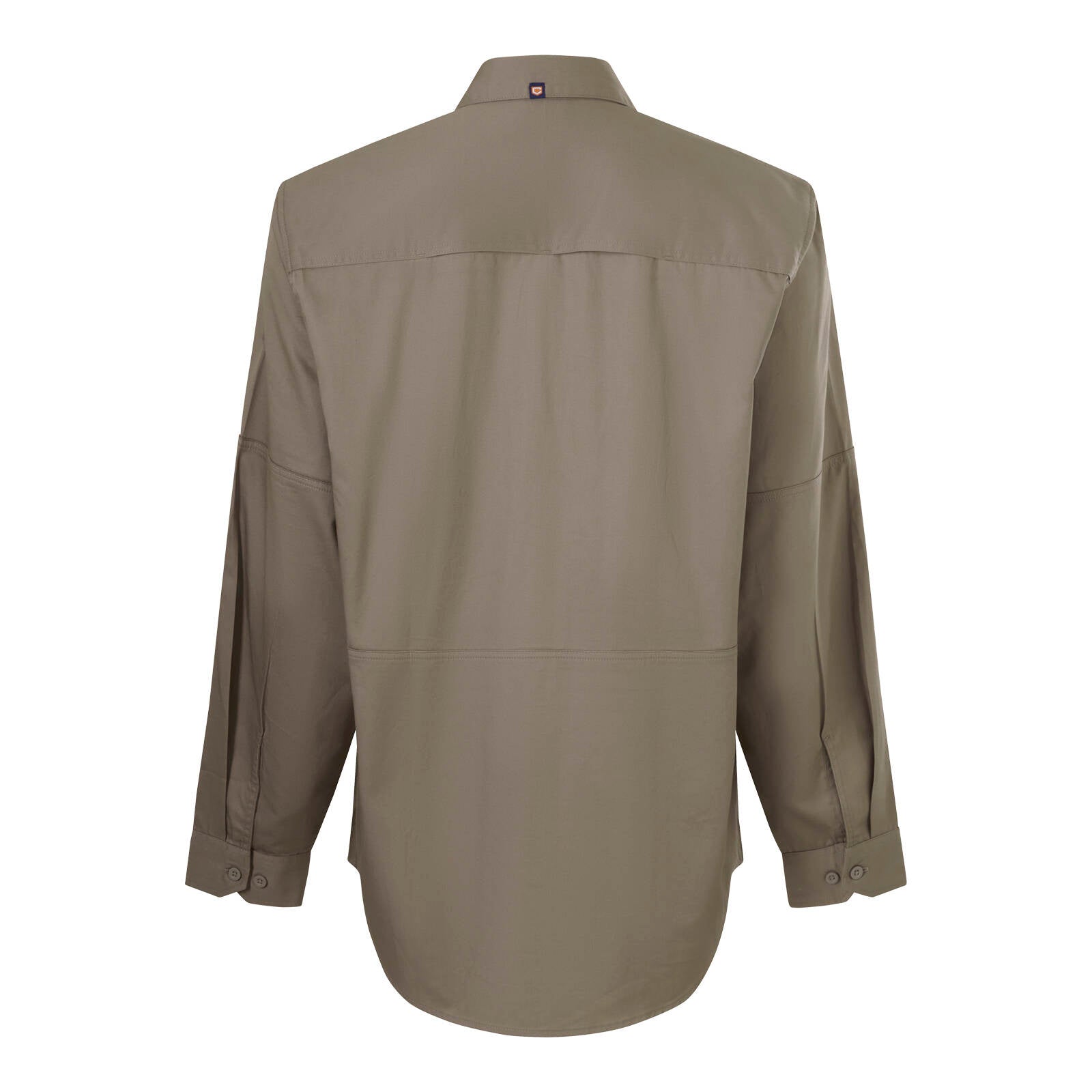 Citeco Khaki Long Sleeve Work Shirt - 100% Cotton, Size L