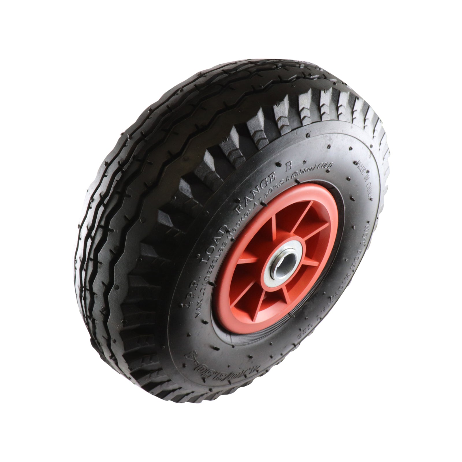 Easyroll 3.5 x 4 inch Pneumatic Rubber Wheel 3/4 inch Axle 120kg