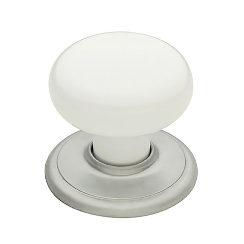 Gainsborough Classic Series Wardrobe Knobset Satin Chrome / White Aluminium Interior