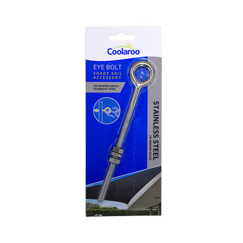 Coolaroo Shade Sail Eye Bolt - 30mm Marine Grade 316 Stainless Steel