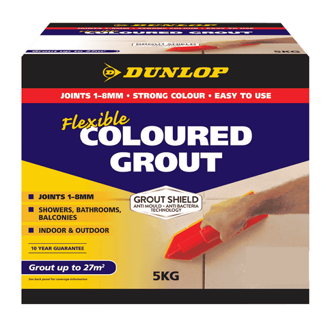 Dunlop Flexible Coloured Grout 5kg White - Portland Cement Mould Resistant Wall & Floor Tile Grout