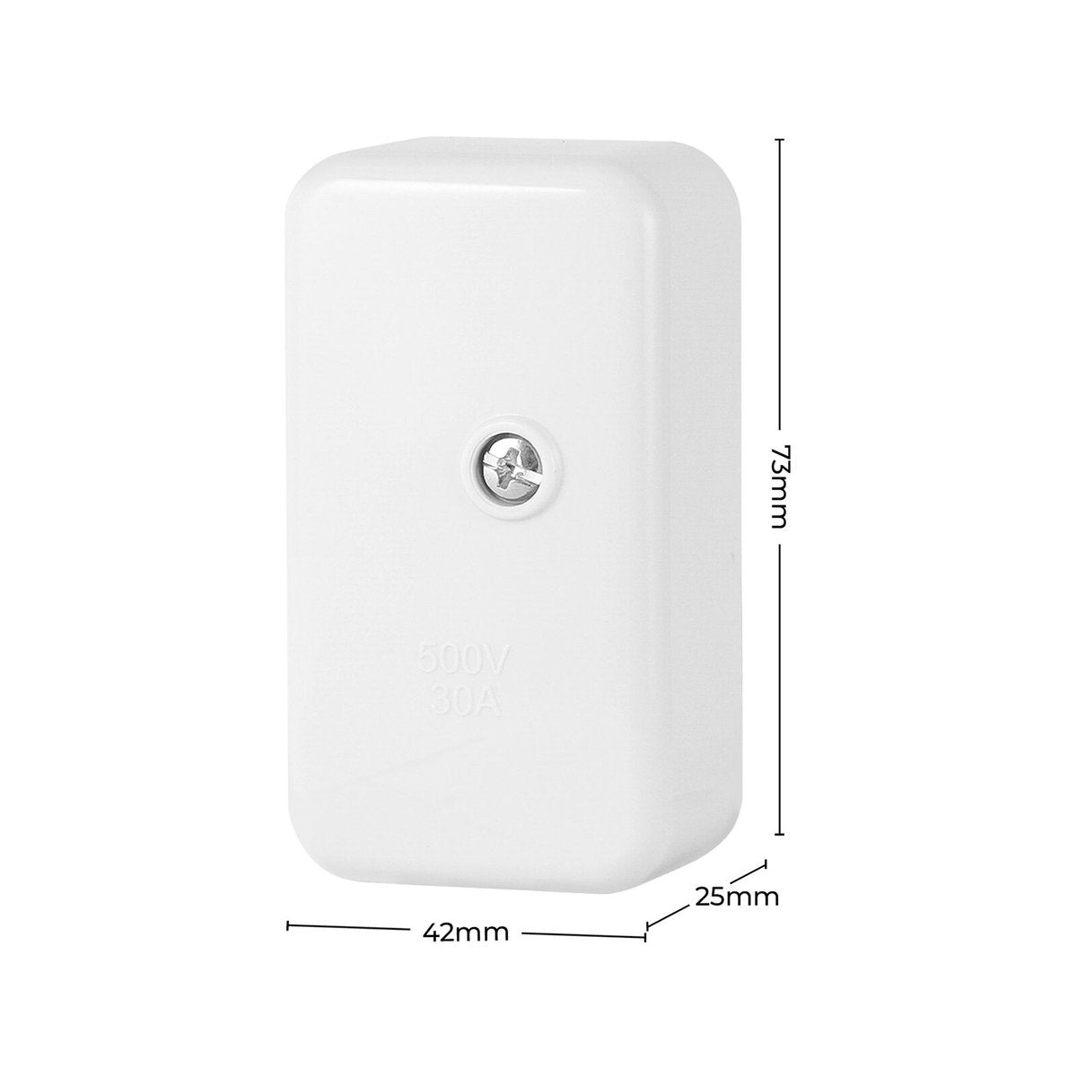 DETA Small Junction Box with 30A Insulated Connectors White Polycarbonate