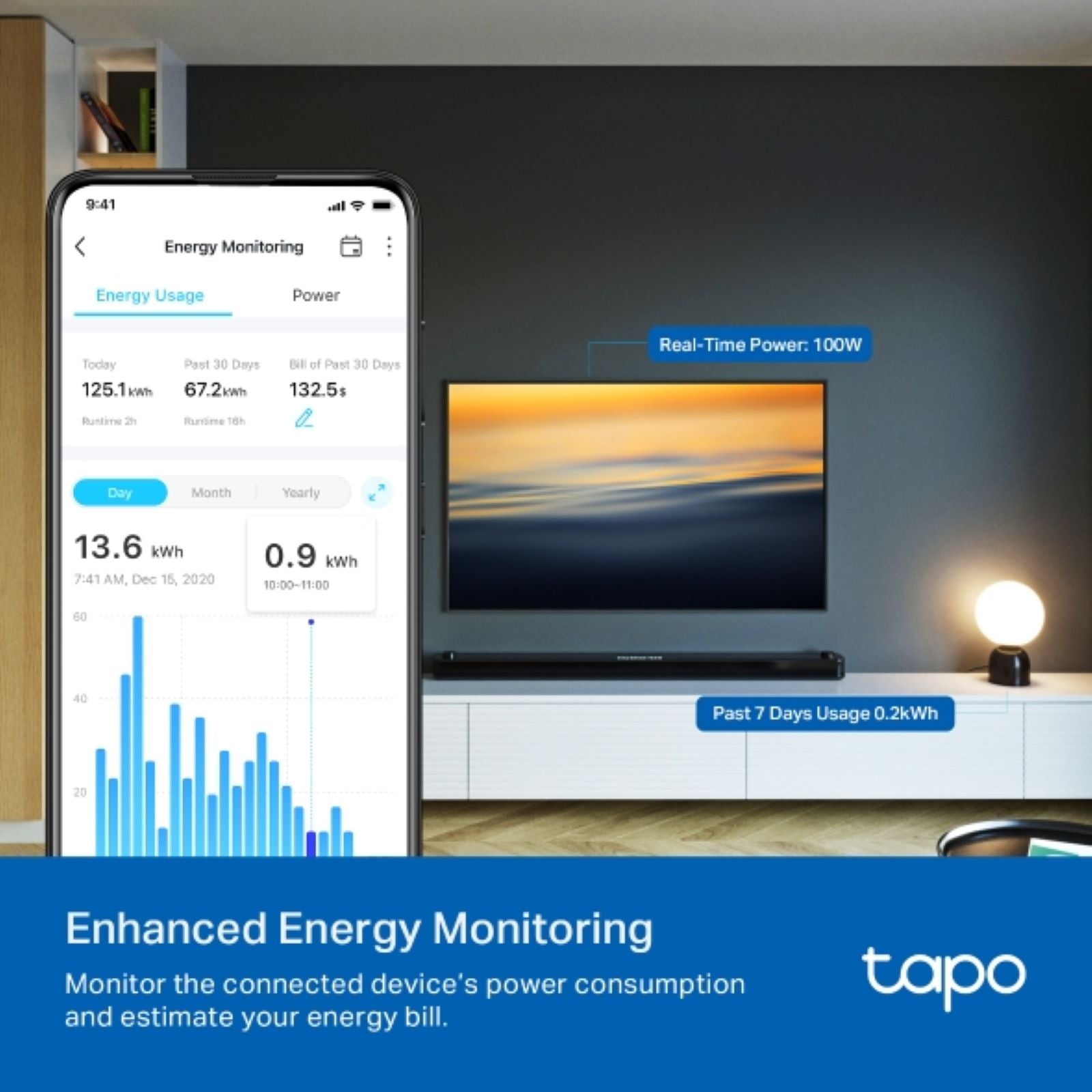 TP-Link Tapo Matter Compatible Energy Monitoring Smart Plug P110M