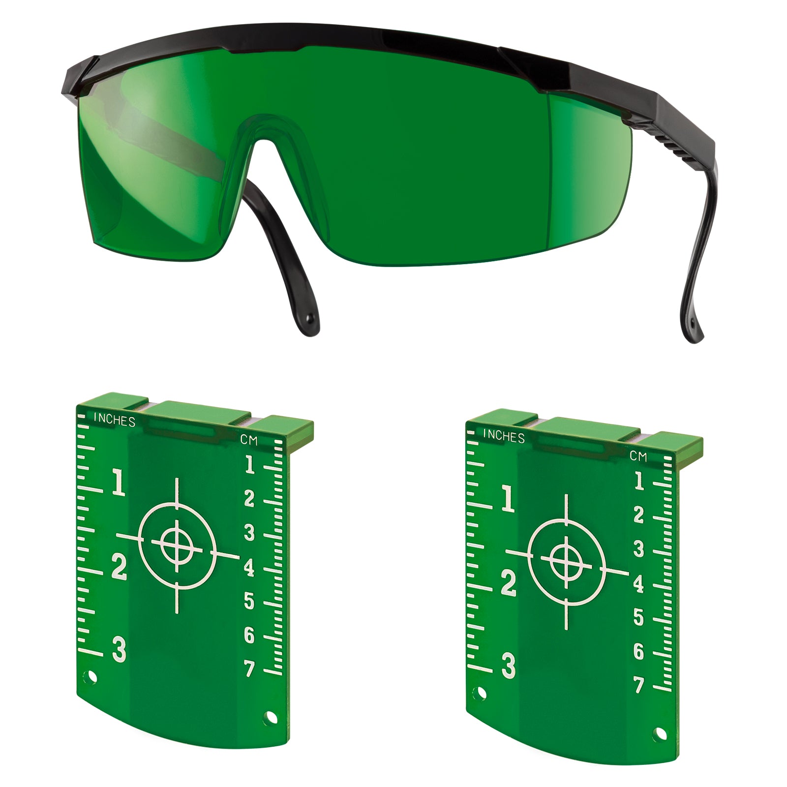 Lasertec Green Laser Targets and Glasses Combo Pack, Indoor & Outdoor