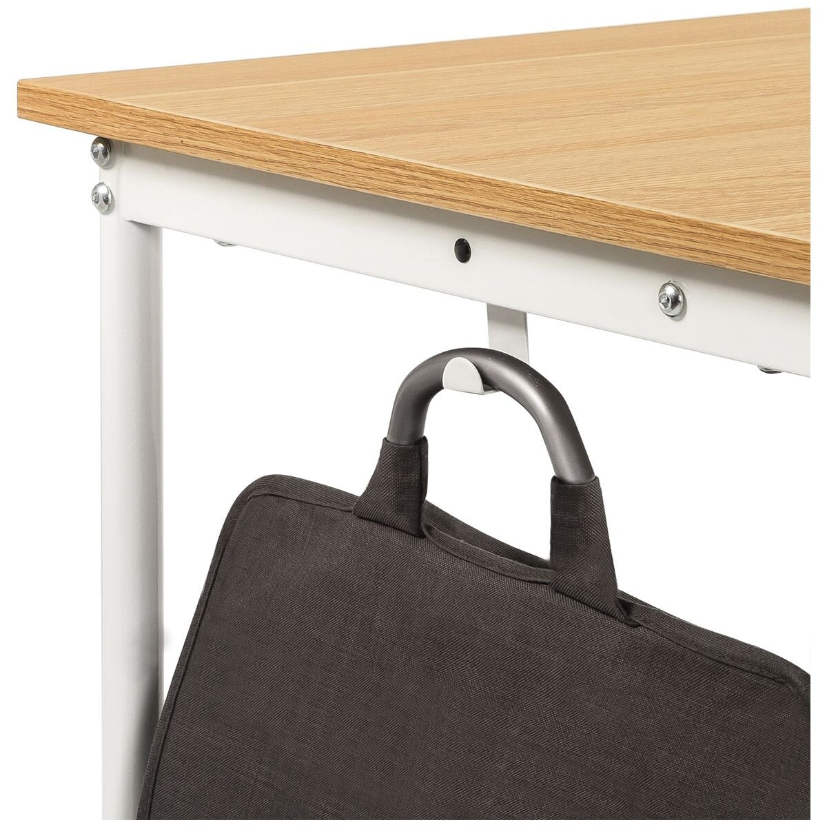 Zinus Dominic L-Shaped Corner Office Desk - Metal Frame with MDF Top, Cream Finish, Flat-Pack - AU-LD-C59C