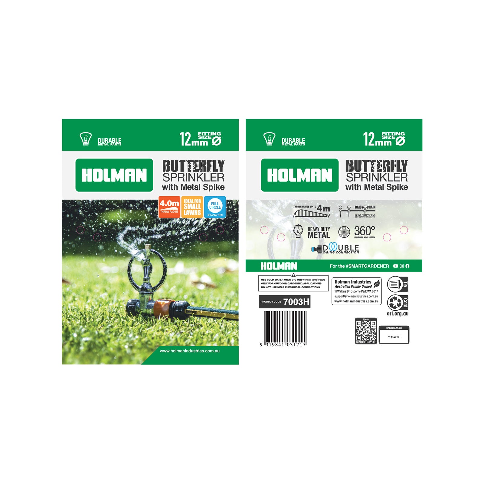 Holman Butterfly Spike Sprinkler 4m Coverage Metal