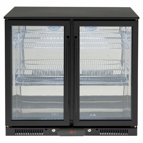 Euro Appliances 208L Beverage Centre - Black, Double-Glazed Doors, Internal Fan, 7 Star Energy - EA900WFBL