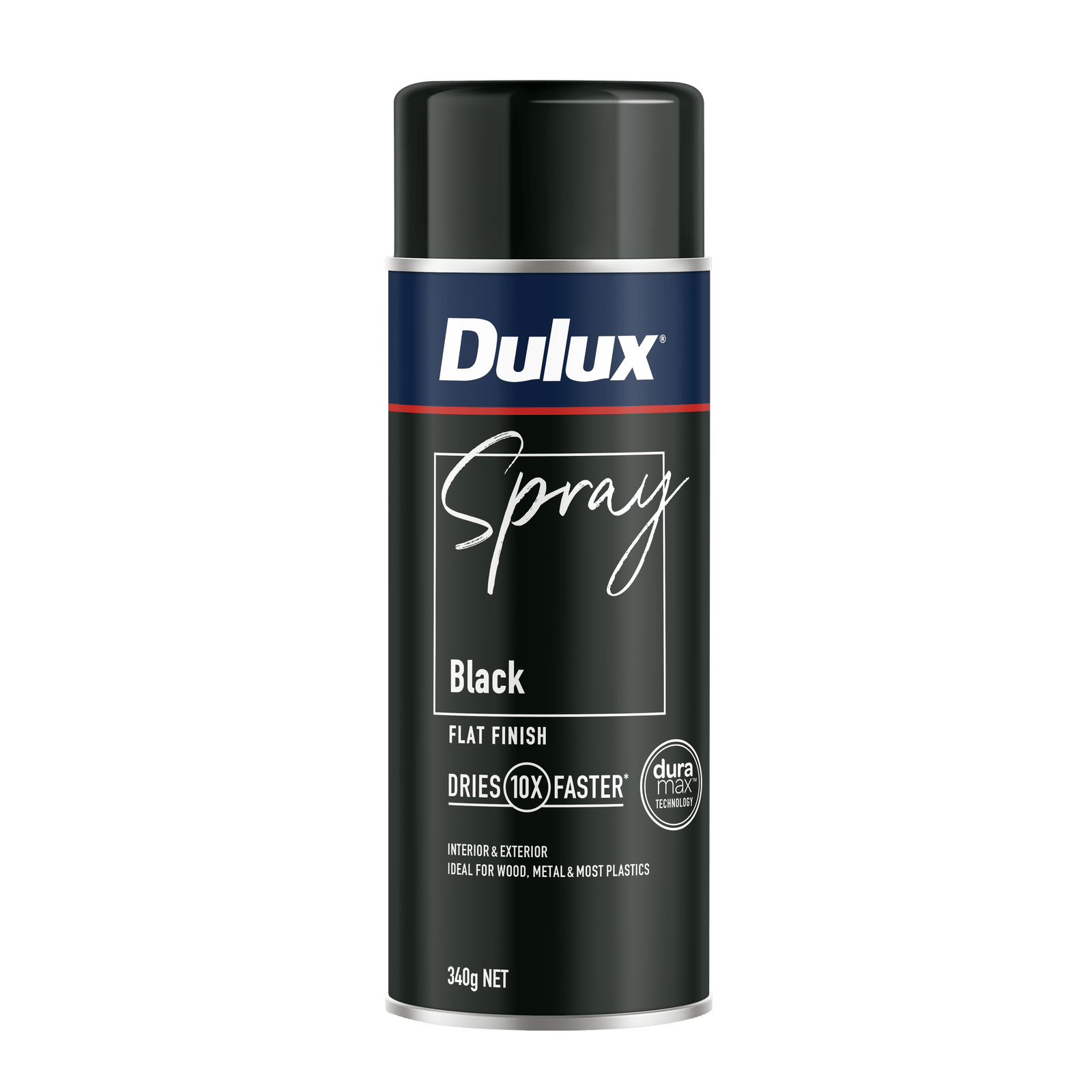 Dulux 340g Black Flat Spray Paint