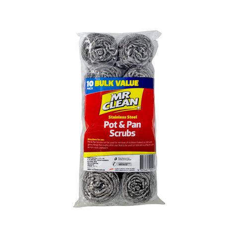Mr Clean Tuffmates Stainless Steel Pot And Pan Scrubs - 10 Pack