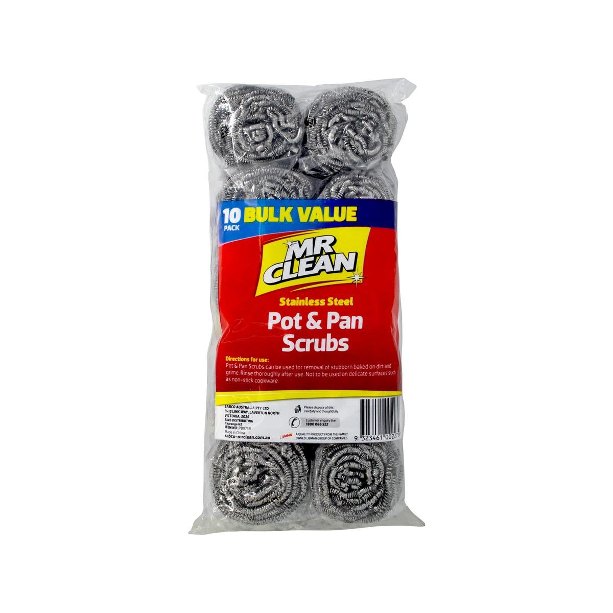 Mr Clean Tuffmates Stainless Steel Pot And Pan Scrubs - 10 Pack
