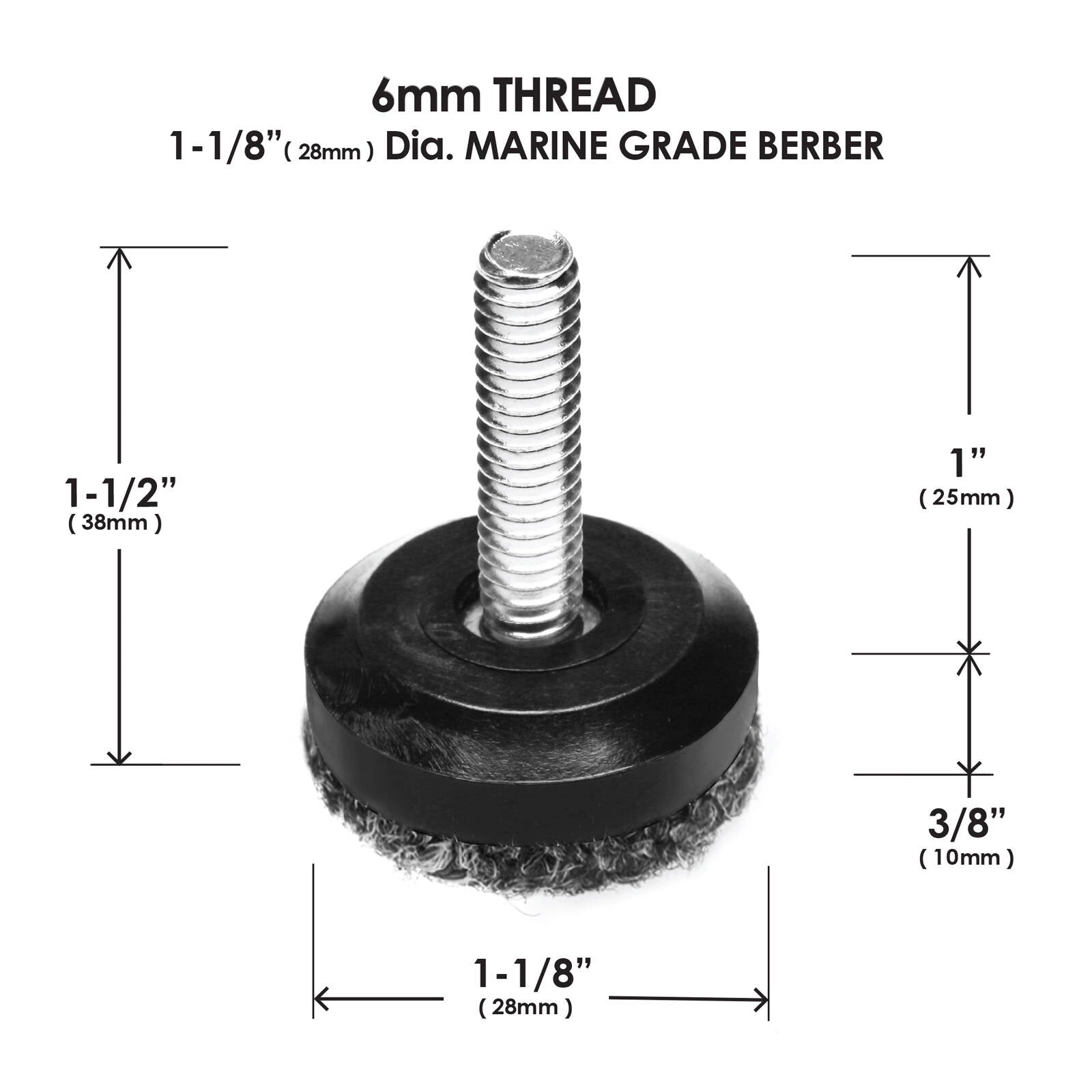 Slipstick M8 28mm Clear Screw-in Outdoor Berber Furniture Floor Protector 8 Pack