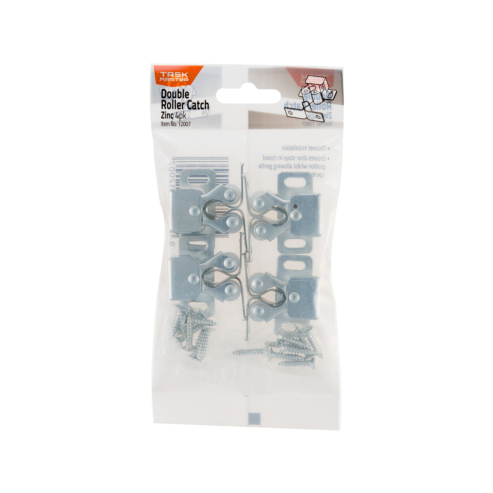 Taskmaster Zinc Double Roller Catch 4 Pack